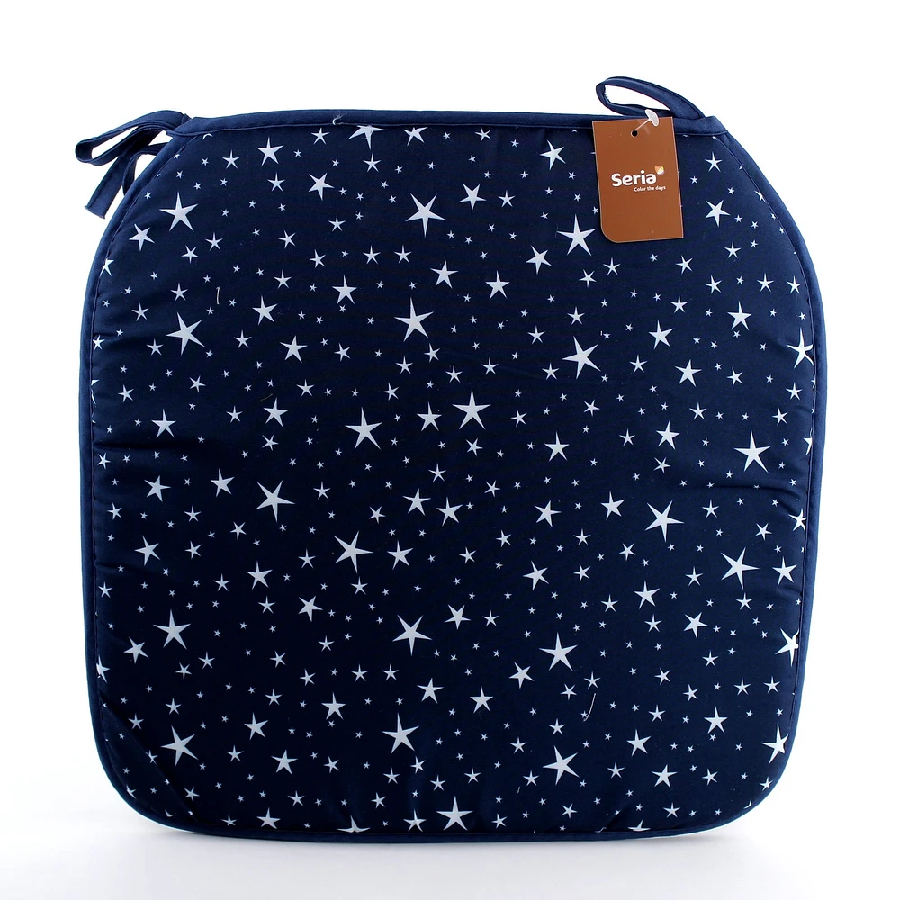 Cushion (Chair/Square*Stars/BK*GY*BL/37x37cm)