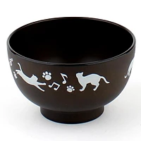 Lacquer Bowl (Microwavable/Women/Cat/BK*BN/d.10.5x6.4cm)