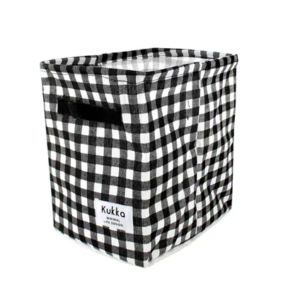 Checkered Foldable Tall Storage Bag