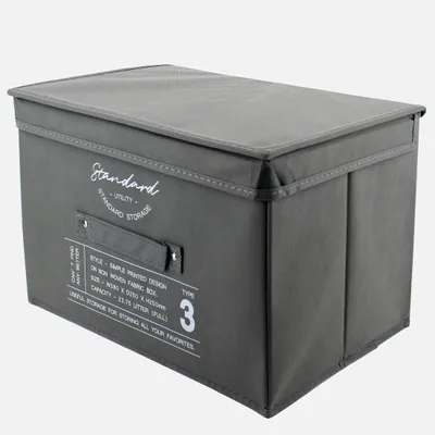 Typography Foldable Storage Box with Lid