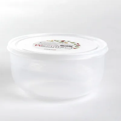 Plastic Food Container (Microwavable/Round/CL/8.4x?16.8cm / 1.3L)