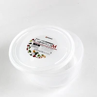 Plastic Food Container (Microwavable/Round/CL/8.4x?16.8cm / 1.3L)