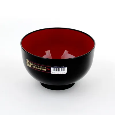 Lacquer Bowl (Dishwasher Safe/BK/RD/d.16x9.6cm)
