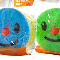 Kokubo Pita Smiley Face Sponge with Sucker - Case of 10