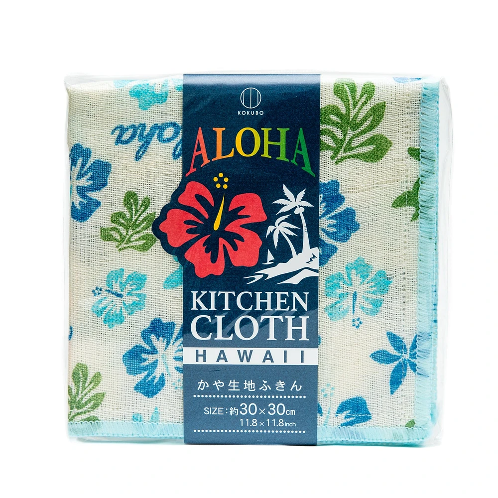 Kokubo Aloha Kitchen Cloth Hawaii - Blue Flower