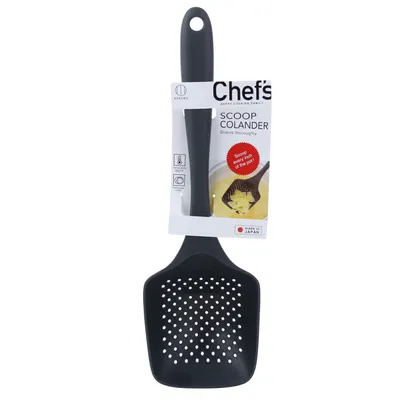 Kokubo Chef's Black Nylon Scoop Colander - Individual Package