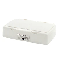 2-Section White Shallow Storage Box with Lids