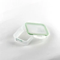 Plastic Food Container (Rect/CL/GR/13.8x11x5cm / 340mL)