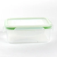 Plastic Food Container (Rect/CL/GR/13.8x11x5cm / 340mL)