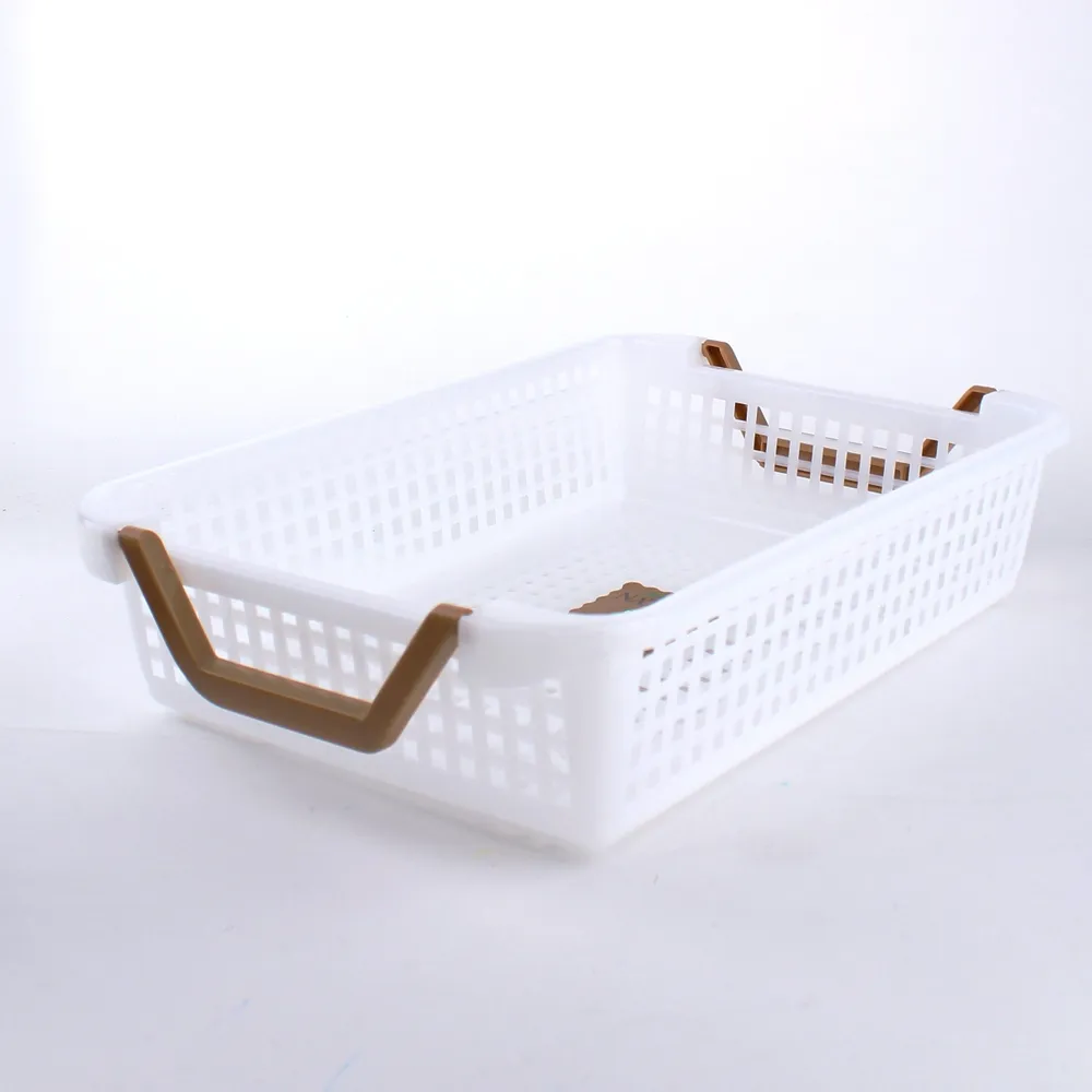 White Mesh Basket with Handles