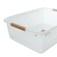 White Mesh Basket with Handle Indents