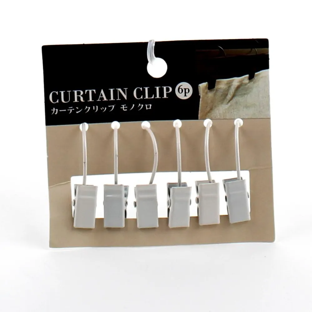 Curtain Clips (WT*BK/6pcs)