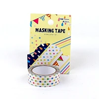 Colorful Polka Dot, Raindrop & Flag Masking Tape