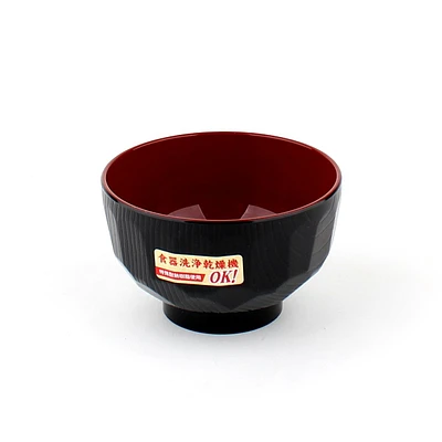 Black & Red Lacquer Miso Soup Bowl (d.11x7cm) - Individual Package