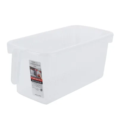 Clear Plastic Rectangular Basket with Handle