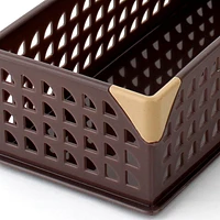 Brown Mesh Storage Bin Basket (24x10.5x7cm)