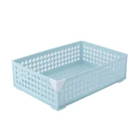 Light Blue Wide Stackable Storage Basket