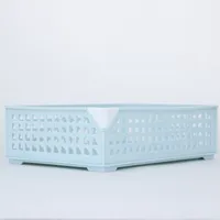 Light Blue Wide Storage Basket