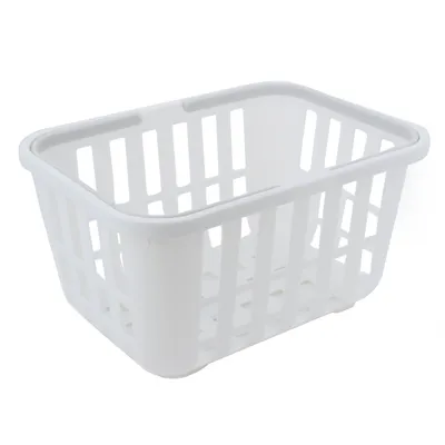 White Mesh Storage Bin Basket With Handles