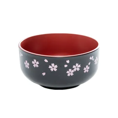 Sakura Lacquer Bowl with Red Interior