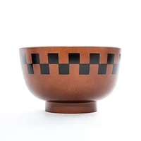 Rustic Stackable Bowl with Wooden Grain Finish