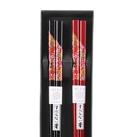 2-pair 22.5cm Washi Paper & Heian Die-Cut Wooden Chopsticks