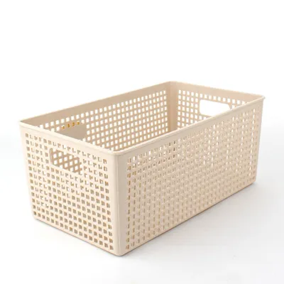 Beige Mesh Storage Bin Basket (28x16.7x12cm)