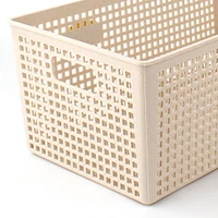 Beige Mesh Storage Bin Basket (28x16.7x12cm)