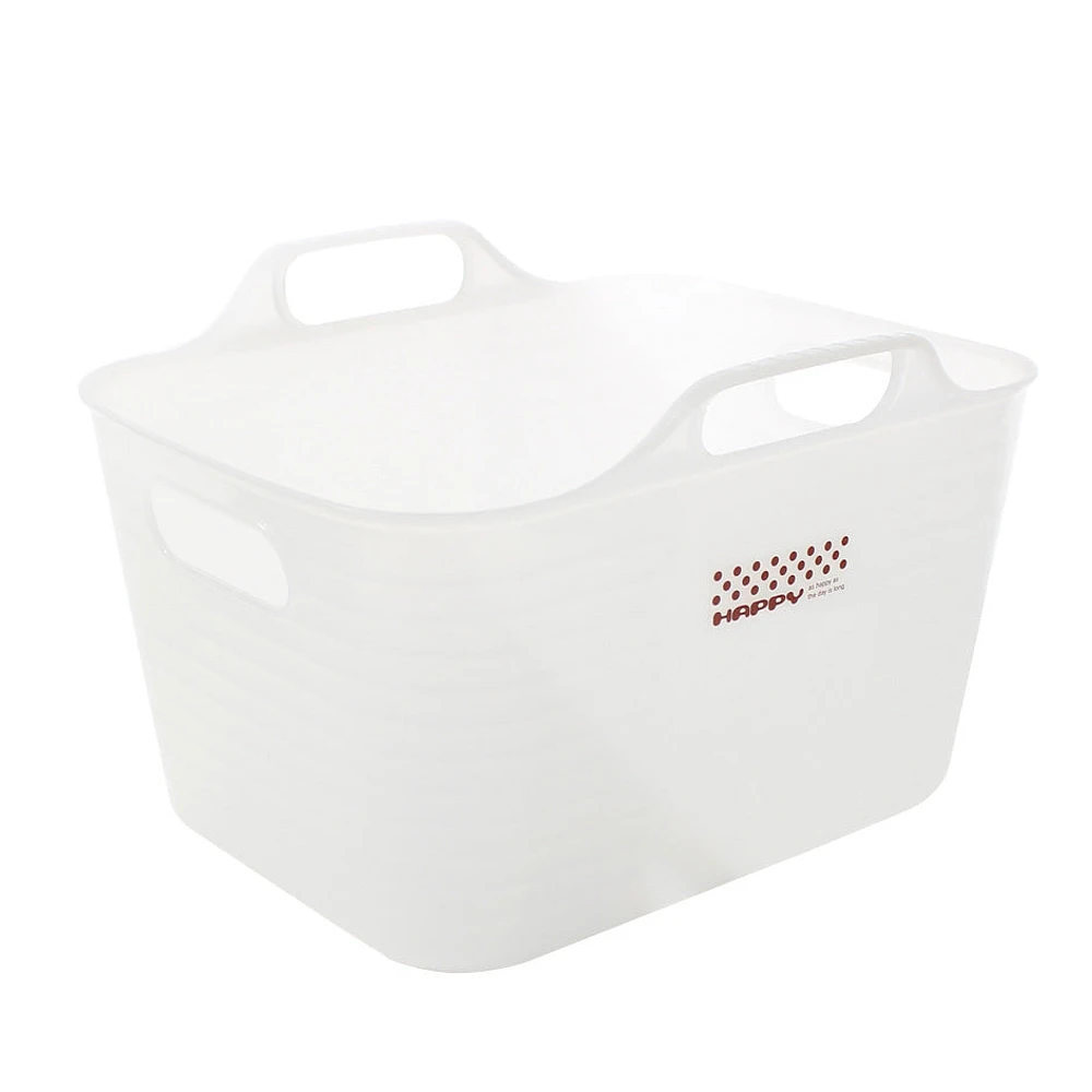 Rectangular Soft Plastic Basket with Handle