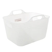 Rectangular Soft Plastic Basket with Handle