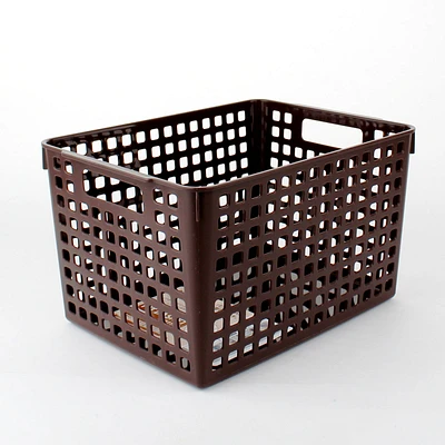 Brown Mesh Storage Bin Basket (19x26x15cm)