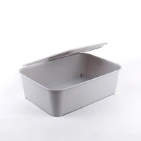 Storage Box with Lid (M Shape/LT GR/26x19x7.9cm) - Individual Package