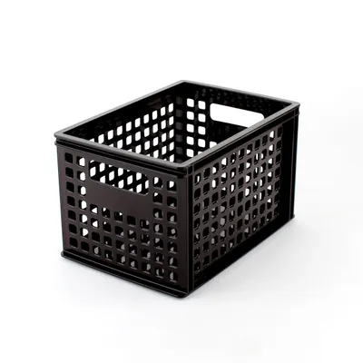 Dark Brown Mesh Storage Bin Basket (22x15.3x13.3cm)
