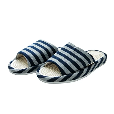 Massaging Foot Bed Slippers L (27cm) - Stripe Navy