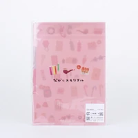 Snack Memorial File Folder With 3 Pockets/Snack Memorial/A4: 21x29.7cm/15.6x22cm/SMCol(s): Pink)