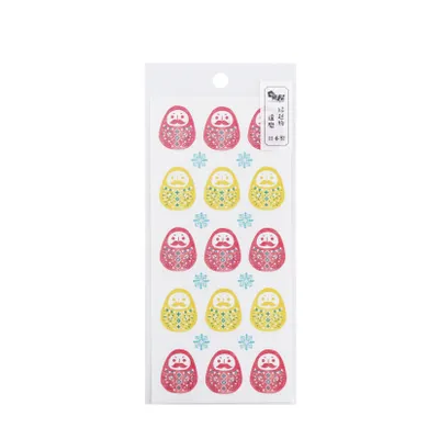 Japanese Style Lucky Charm Themed Daruma Doll Stickers