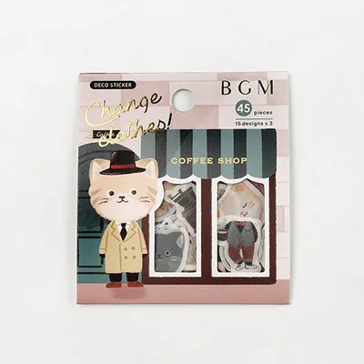 BGM Flake Stickers - Cat and Mochi