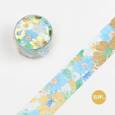 BGM Flower Melody American Blue Masking Tape