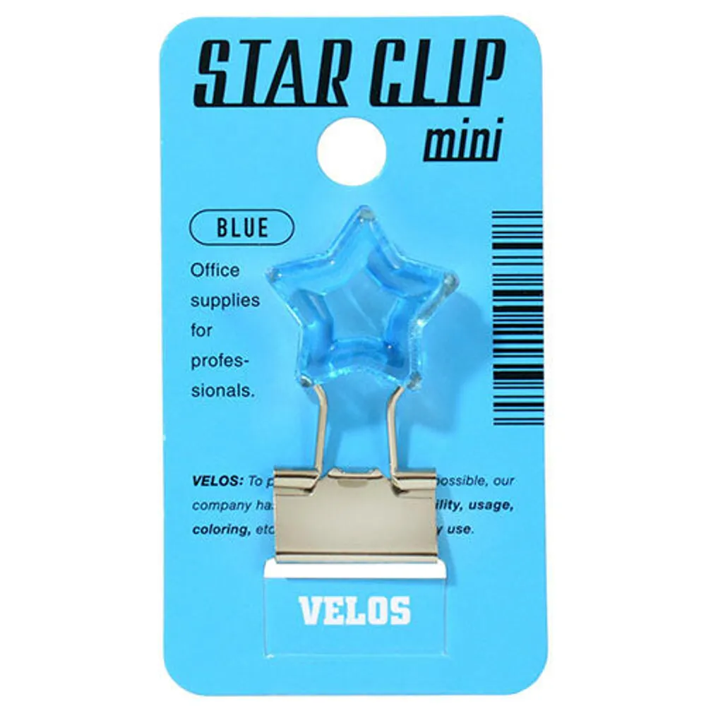 Velos Binder Clip Star Mini Blue