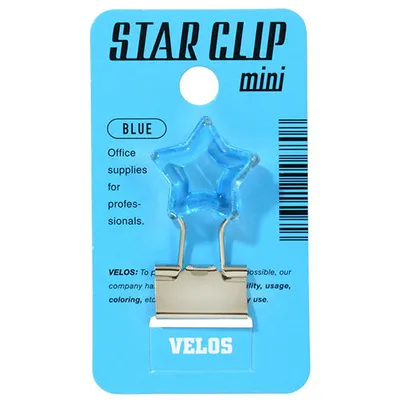 Velos Binder Clip Star Mini Blue