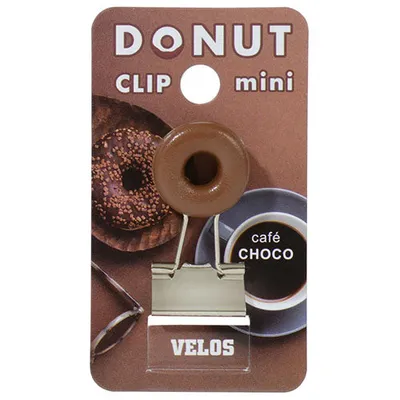 Velos Binder Clip Donut Mini Chocolate