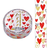 World Craft Masking Tape Glittering Fresh Mass 15mm x 5m Hearts