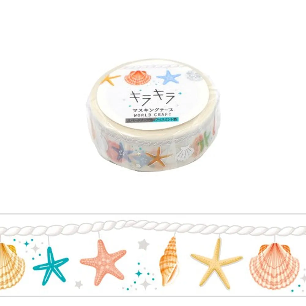 World Craft Glittery Sea Shell Masking Tape KRMT15-063