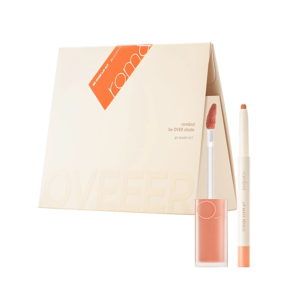 Rom&nd Over Lip Kit - 01 Warm Kit (Blur Fudge tint 12 + Lip Mate Pencil 1)