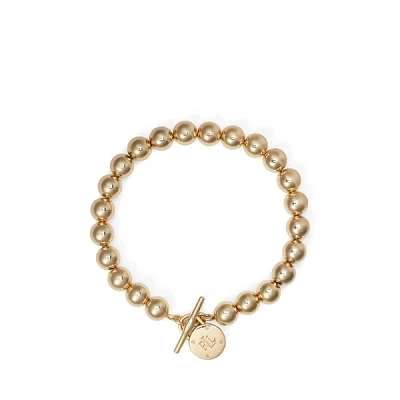 Gold-Tone Beaded Toggle Bracelet