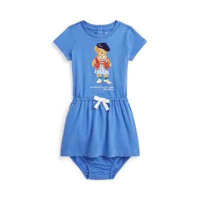 Vestido em malha de algodão Polo Bear