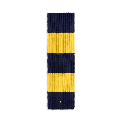 Rib-Knit Wool Rugby Scarf