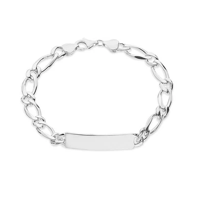 Pulseira em prata programada homem 1x1 8mm 22cm