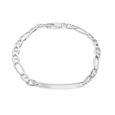 Pulseira em prata homem identidade 3x1 5mm 19 cm