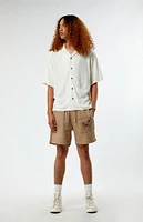 Embroidered Linen Volley Shorts